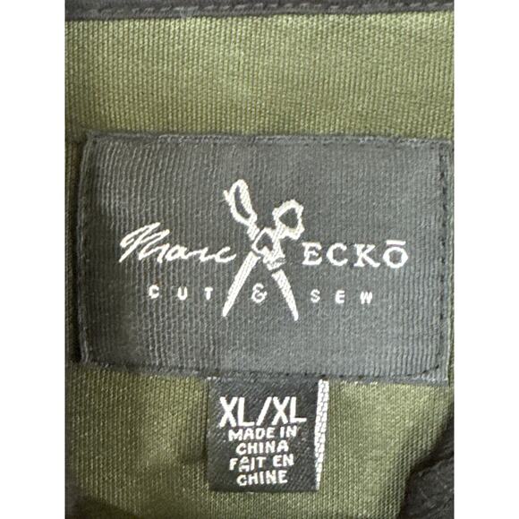 Marc Ecko Cut & Sew Camo Short Sleeve Hoodie Shirt Unisex XL Round Hem - Picture 5 of 9